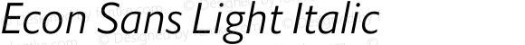 Econ Sans Light Italic