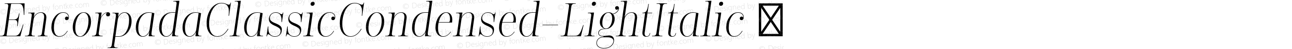 ☞Encorpada Classic Condensed Light Italic