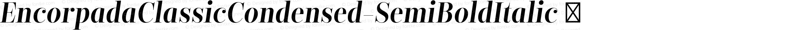 ☞Encorpada Classic Condensed SemiBold Italic