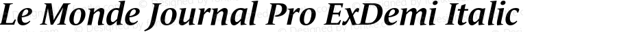 Le Monde Journal Pro ExDemi Italic Version 3.000