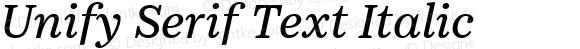 Unify Serif Text Italic
