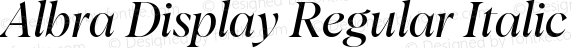 Albra Display Regular Italic