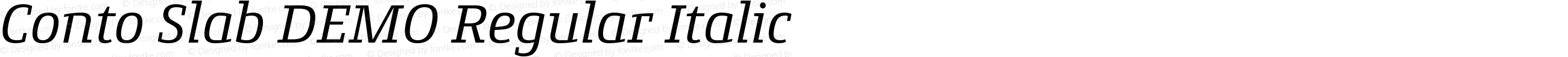 Conto Slab DEMO Regular Italic