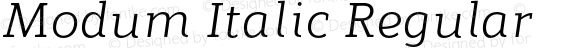 Modum Italic Regular