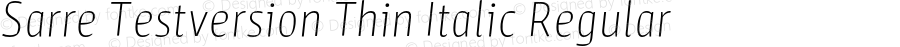 Sarre Testversion Thin Italic