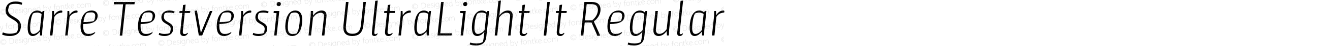 Sarre Testversion UltraLight Italic