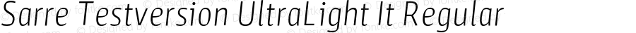 Sarre Testversion UltraLight Italic