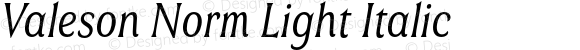 Valeson Norm Light Italic