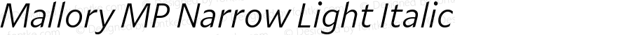 Mallory MP Nrrw Light Italic