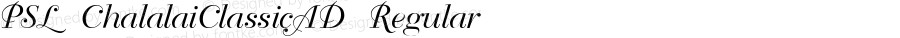 PSL ChalalaiClassicAD Regular Series 1, Version 3.5.1, release September 2002.