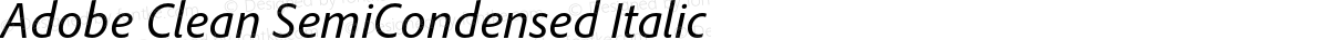 Adobe Clean SemiCondensed Italic