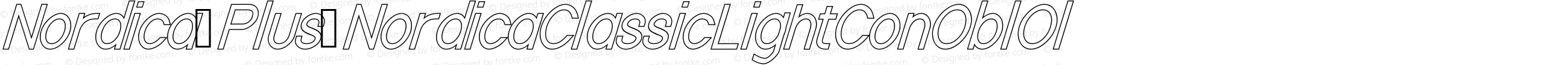 Nordica Classic Light Condensed Oblique Outline