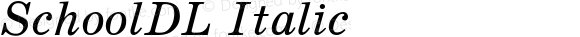 SchoolDL Italic