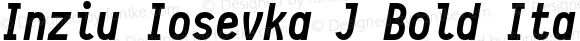 Inziu Iosevka J Bold Italic