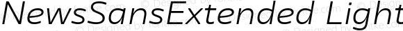 NewsSansExtended Light Italic