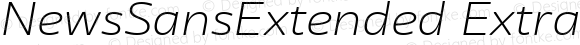 NewsSansExtended ExtraLight Italic