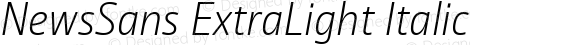 NewsSans ExtraLight Italic