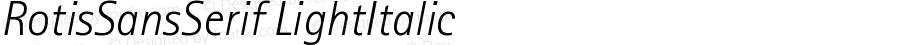 Rotis Sans Serif Light Italic 46