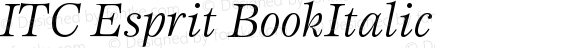 ITC Esprit Book Italic