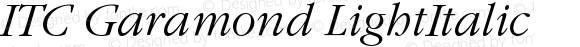 ITC Garamond LightItalic