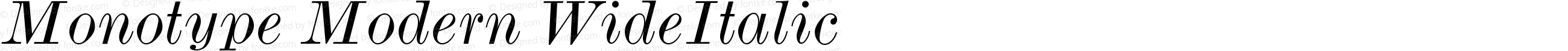 Monotype Modern Wide Italic