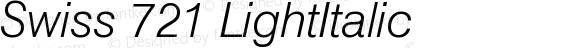 Swiss 721 Light Italic