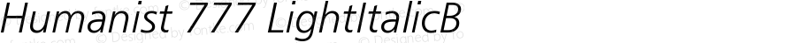 Humanist 777 Light Italic