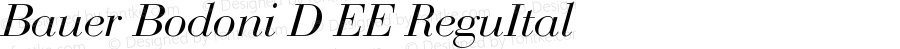 Bauer Bodoni D EE Regular Italic