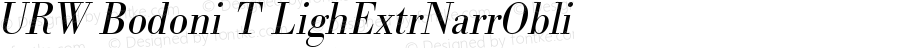 URW Bodoni T Light Extra Narrow Oblique