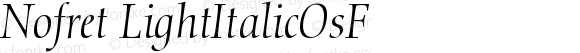 Nofret Light Italic Oldstyle Figures