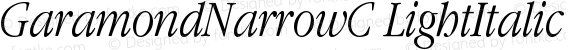 GaramondNarrowC LightItalic