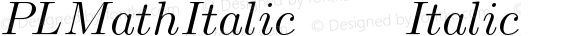 PLMathItalic10 Italic