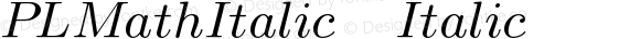 PLMathItalic9 Italic