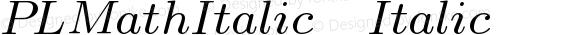 PLMathItalic8 Italic