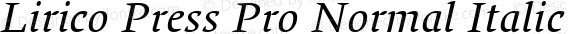 Lirico Press Pro Normal Italic