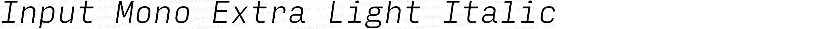 Input Mono Extra Light Italic