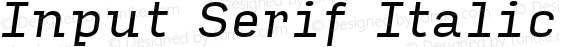 Input Serif Italic