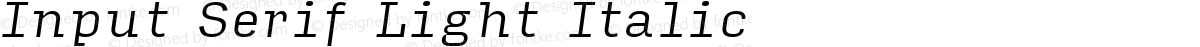Input Serif Light Italic