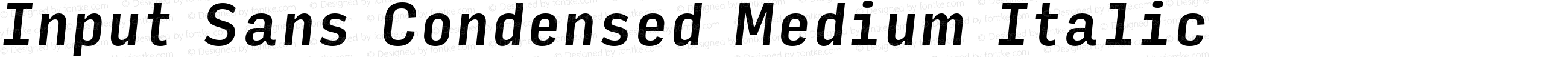 Input Sans Condensed Medium Italic