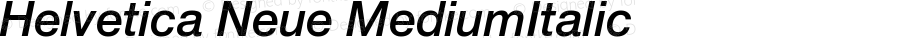 Helvetica Neue CE 66 Medium Italic