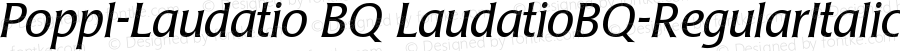 Poppl-Laudatio BQ LaudatioBQ-RegularItalic