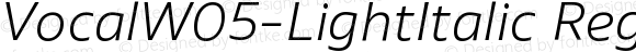 VocalW05-LightItalic Regular