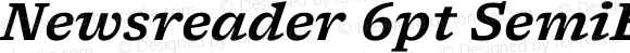 Newsreader 6pt SemiBold Italic