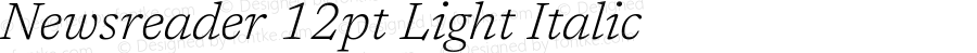 Newsreader 12pt Light Italic Version 1.003