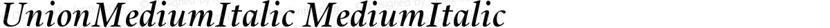 UnionMediumItalic MediumItalic