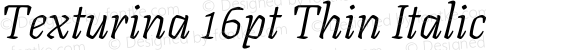 Texturina 16pt Thin Italic