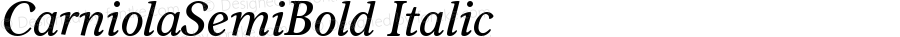 CarniolaSemiBold Italic