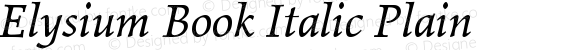 Elysium Book Italic Plain