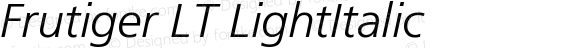 Frutiger LT LightItalic