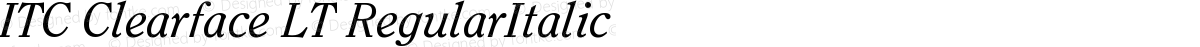 ITC Clearface LT RegularItalic